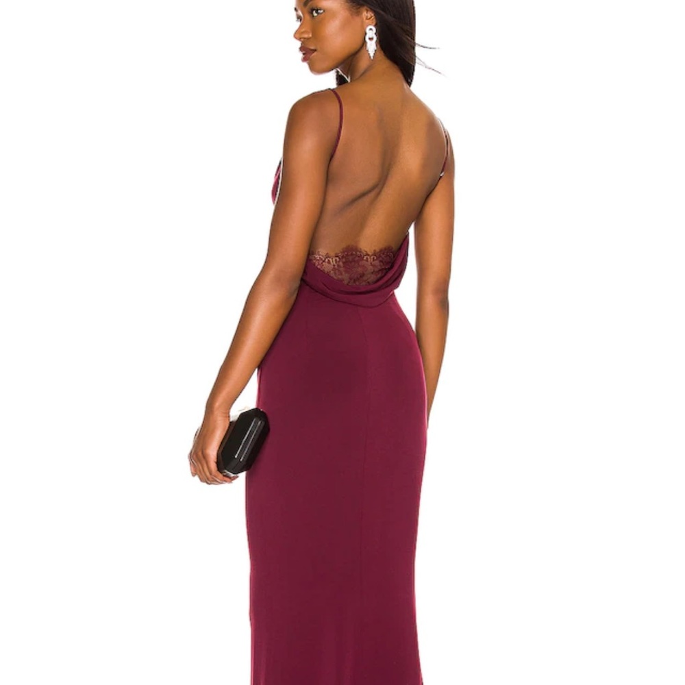 Burgandy Katie May surreal gown WORN ONCE . NEW. FREE SHIPPING.